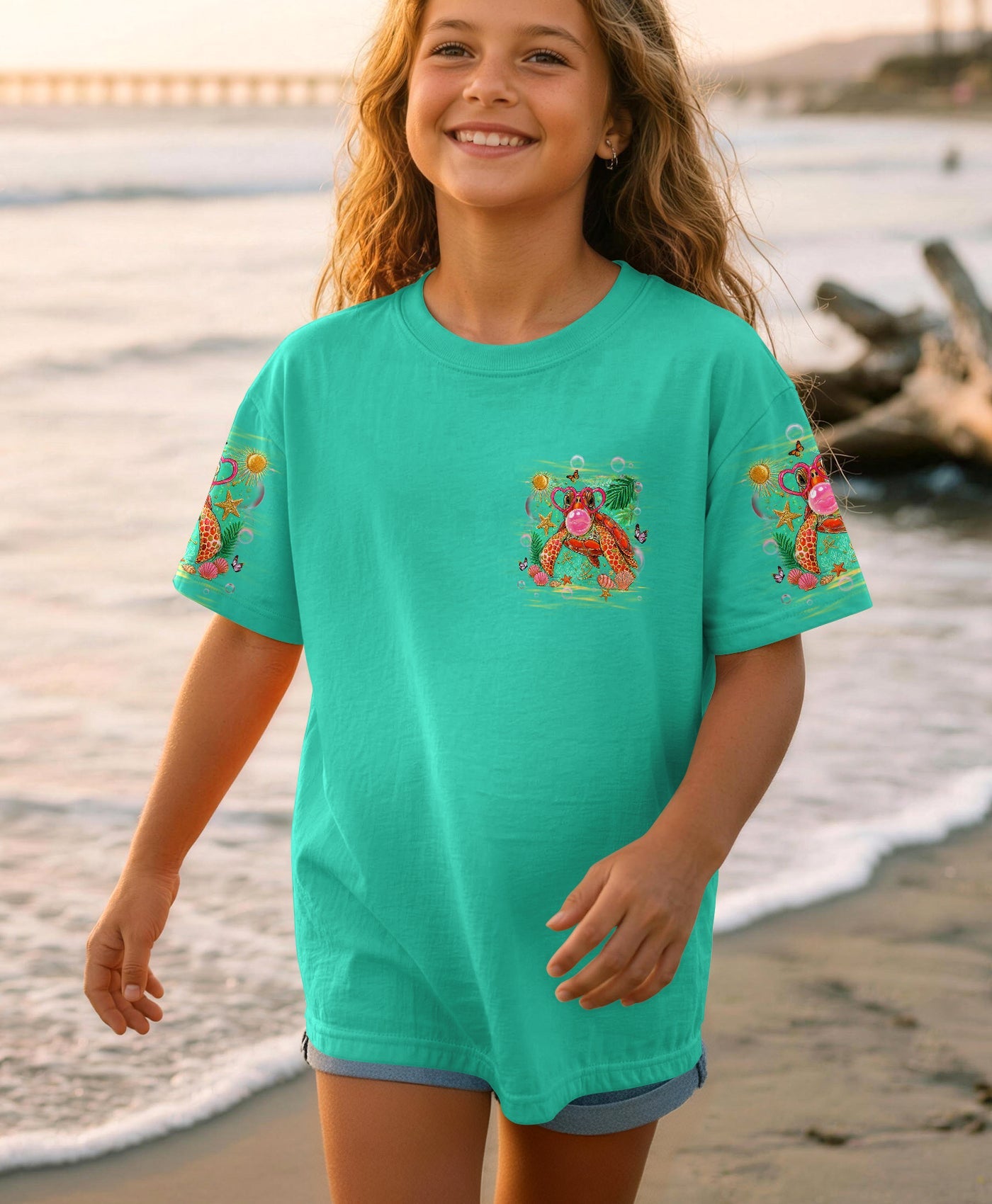 TURTLE KISSES STARFISH WISHES KIDS ALL OVER PRINT - TLHG2605261
