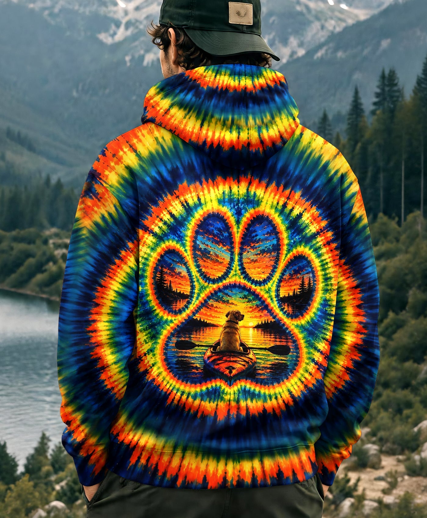 PAW PRINT DOG KAYAK BURST ALL OVER PRINT - TLHG0307262