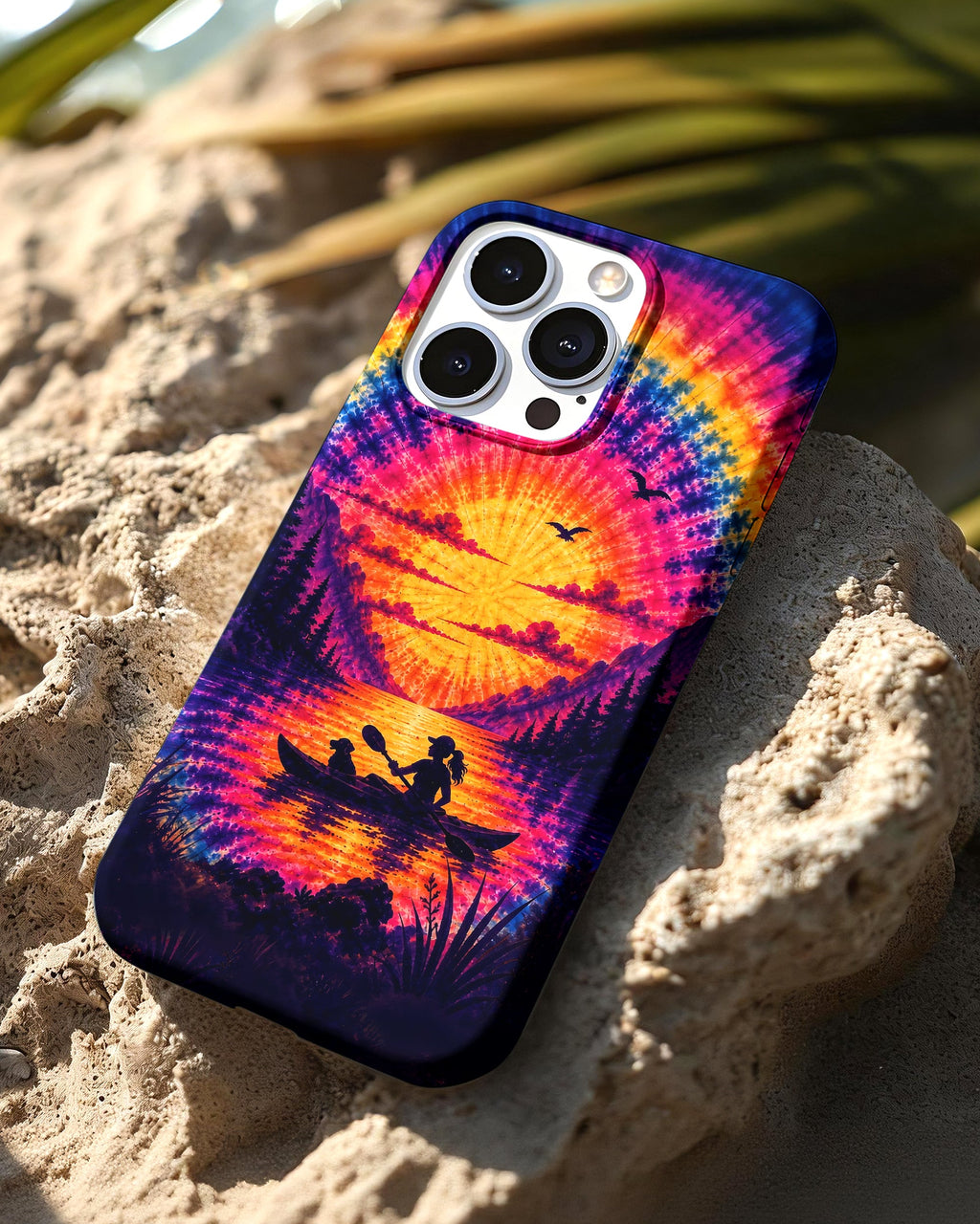 KAYAK LAKE DAY WITH DOG SUNSET PHONE CASE - TLHG2406262