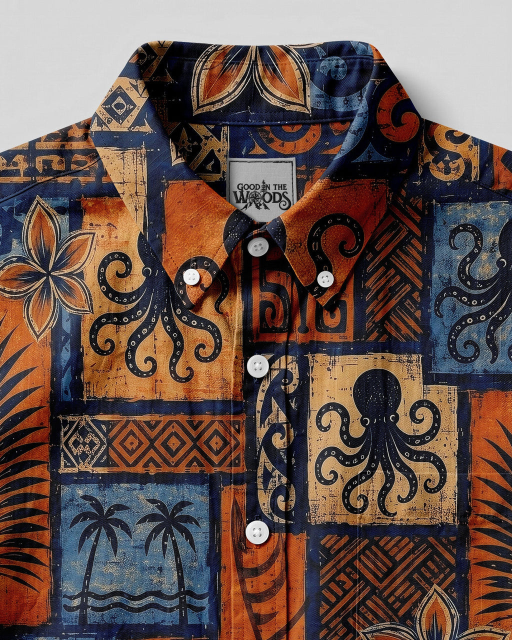 OCTOPUS TROPICAL  BUTTON-DOWN COLLAR  SHIRT  - TLNO0207263
