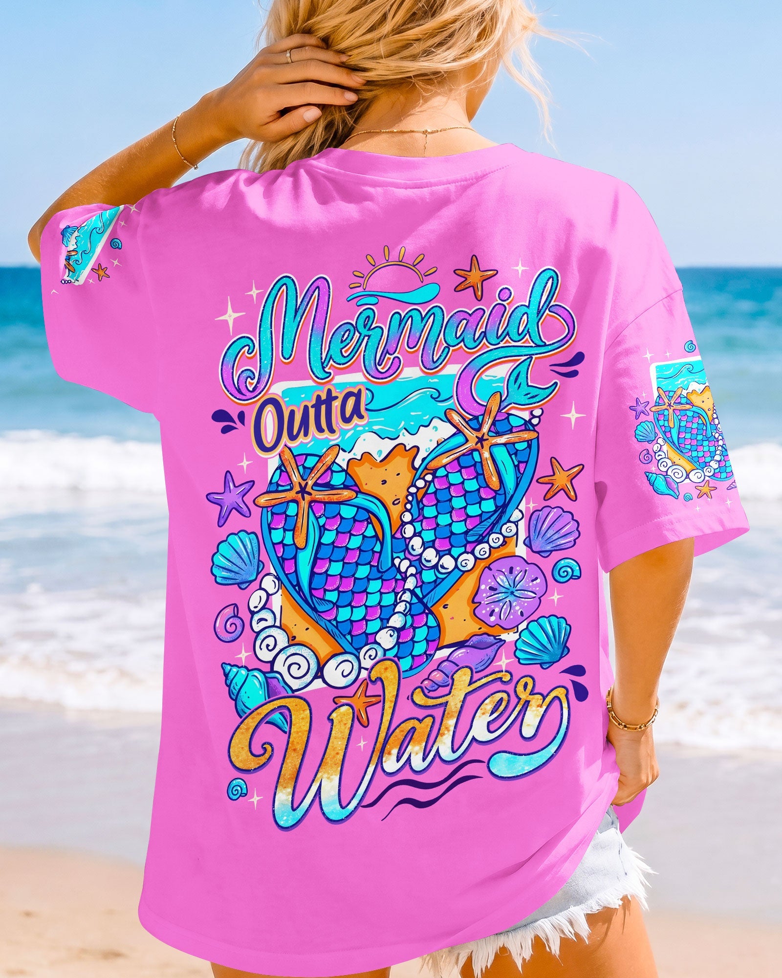 MERMAID OUTTA WATER FLIP FLOPS ALL OVER PRINT - TYQY0106262