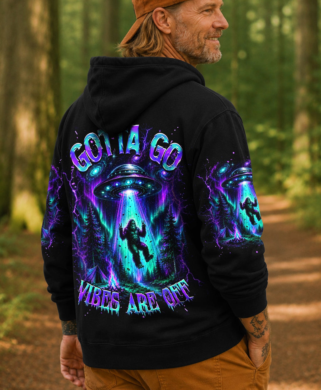 GOTTA GO VIBES ARE OFF BIGFOOT AURORA ALL OVER PRINT  - TLHG2306262