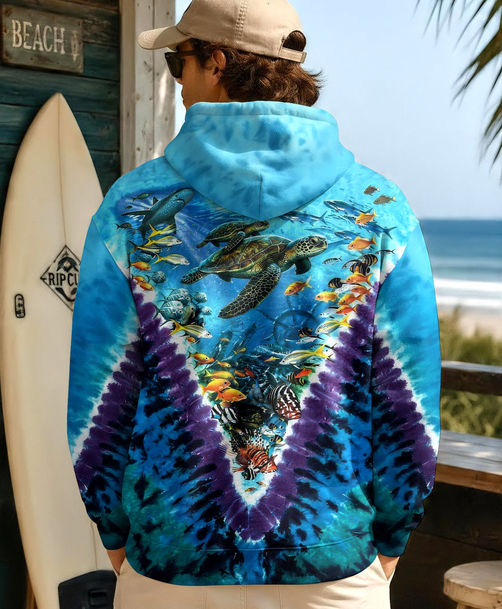 TURTLES UNDERSEA V PATTERN  ALL OVER PRINT - TLHG1006262