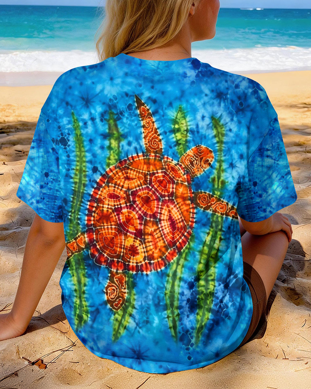 SEA TURTLE AND SEAWEED ALL OVER PRINT  - TLHG1604262