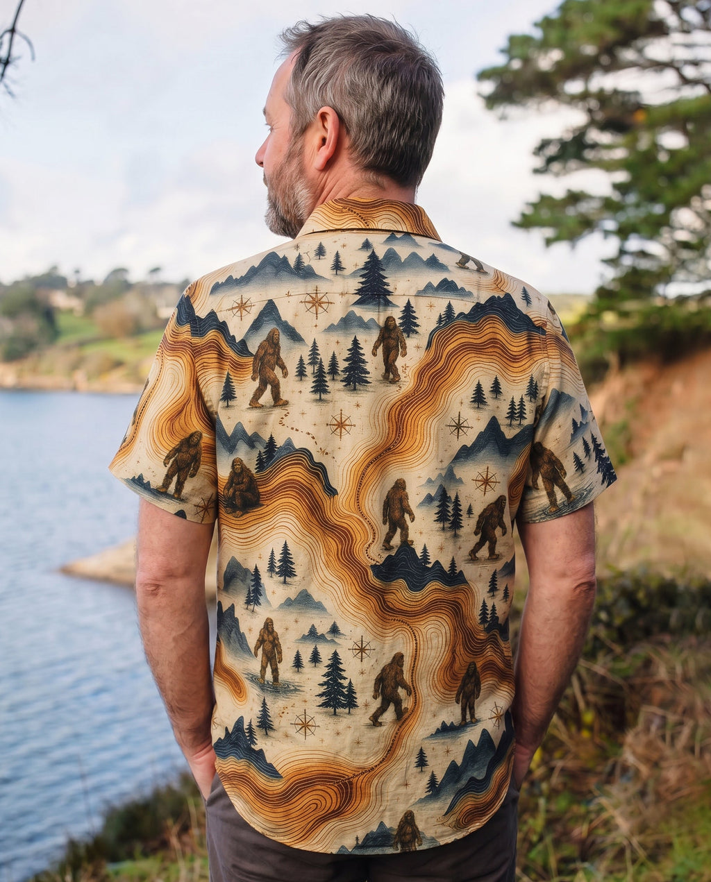 BIGFOOT VINTAGE LANDSCAPE BUTTON-DOWN COLLAR SHIRT   - TLNO3005261