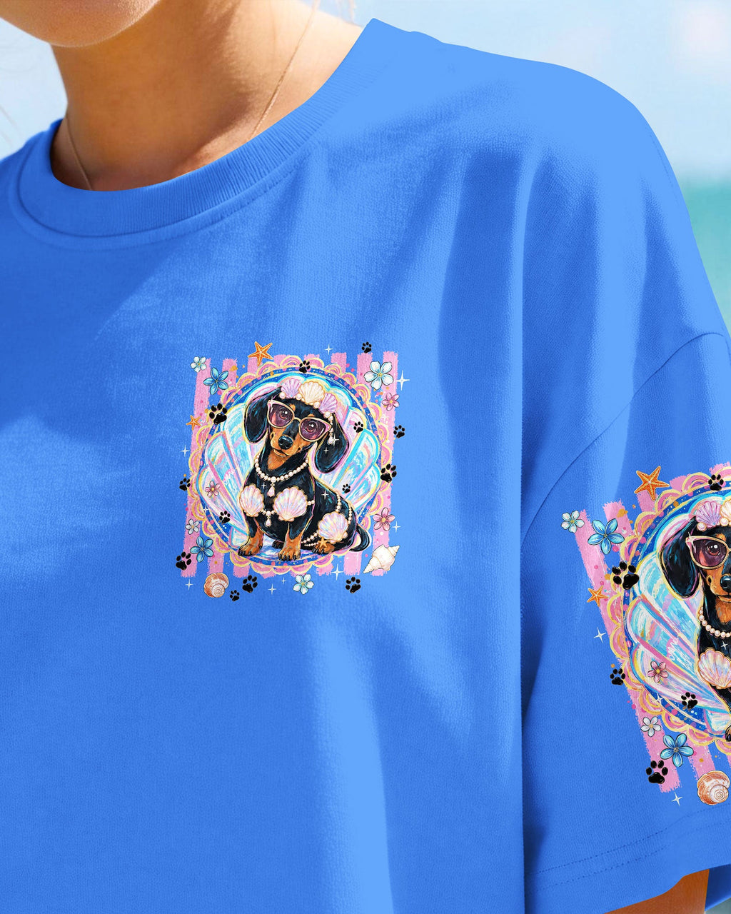SALTY SOUL AND SANDY PAWS DACHSHUND DOG ALL OVER PRINT - TYQY0506263