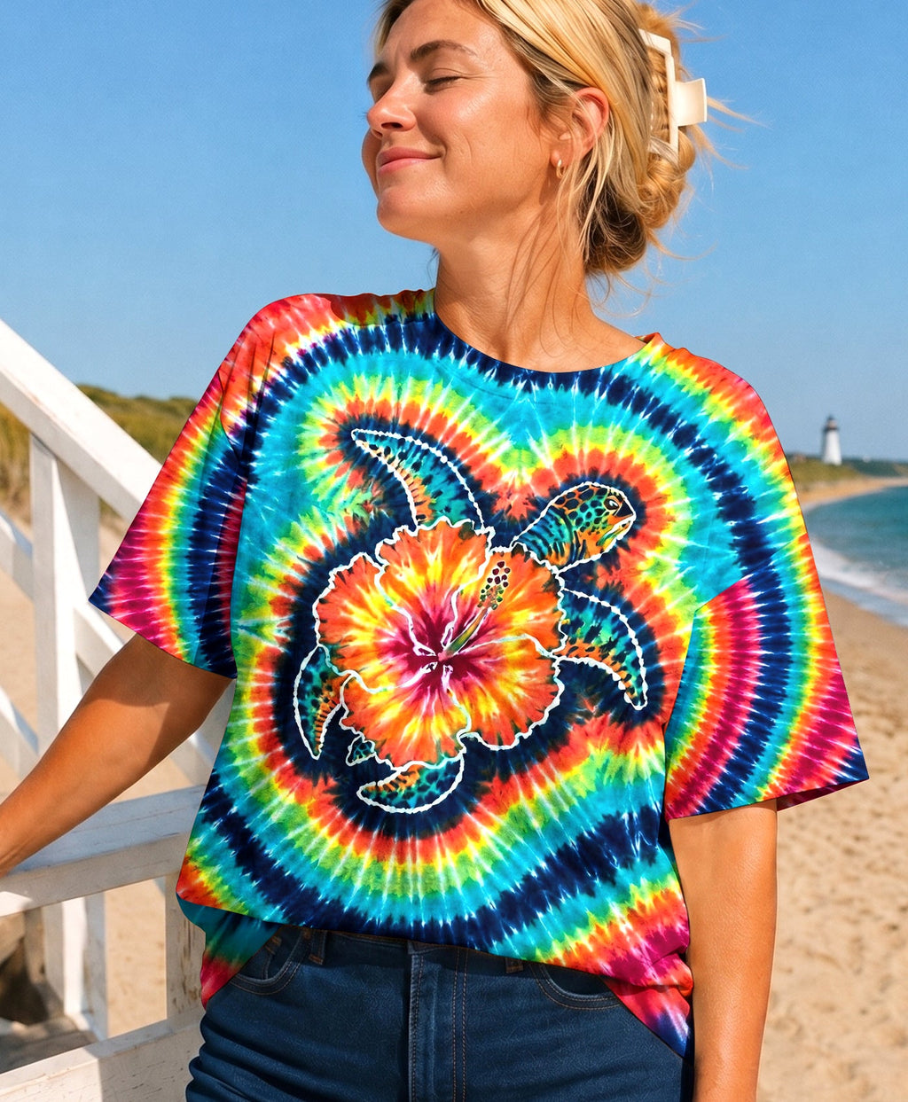 HIBISCUS SEA TURTLE SWIRL ALL OVER PRINT - TLHG1607262