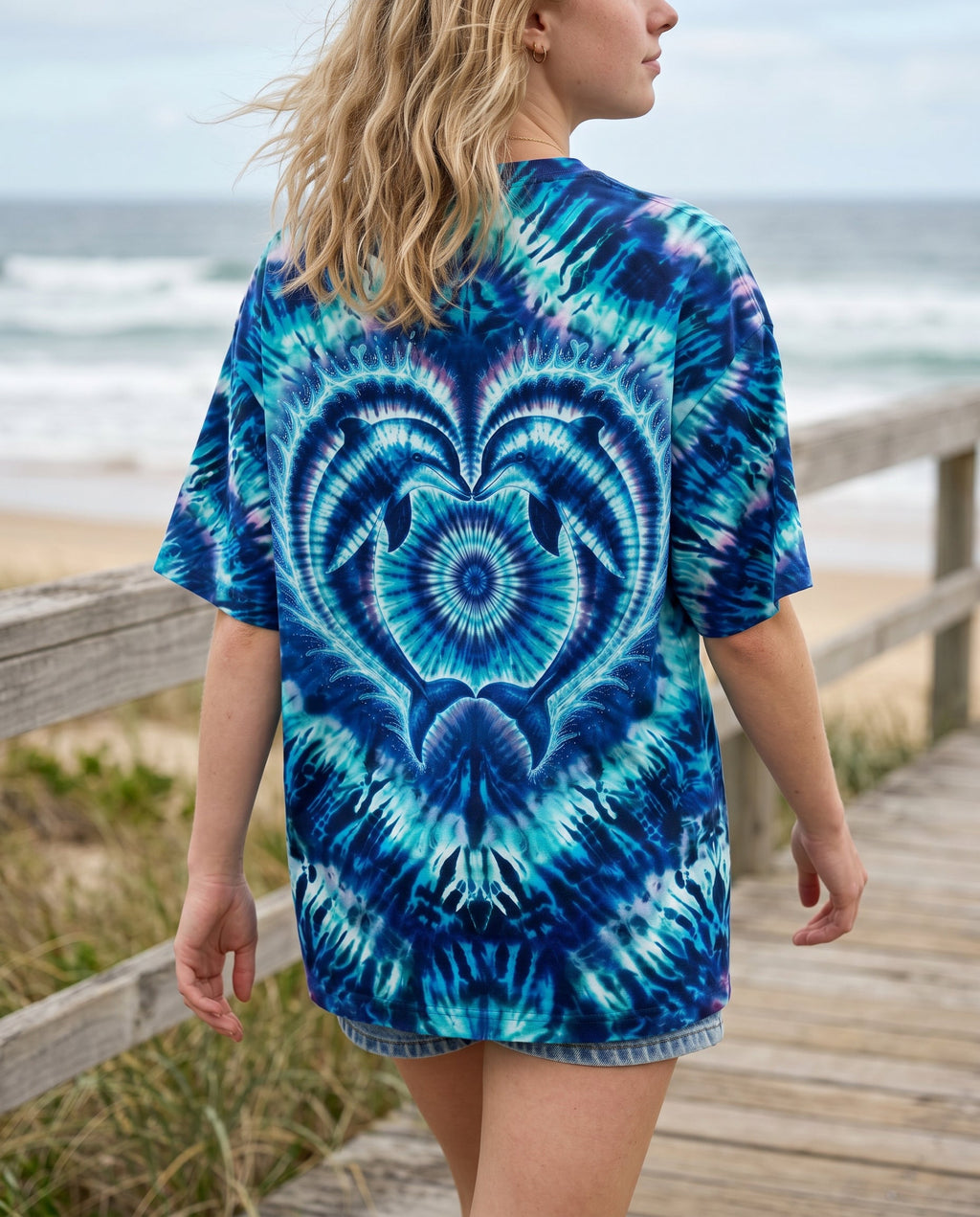 DOLPHIN HEART SWIRL ALL OVER PRINT - KMTM0505261