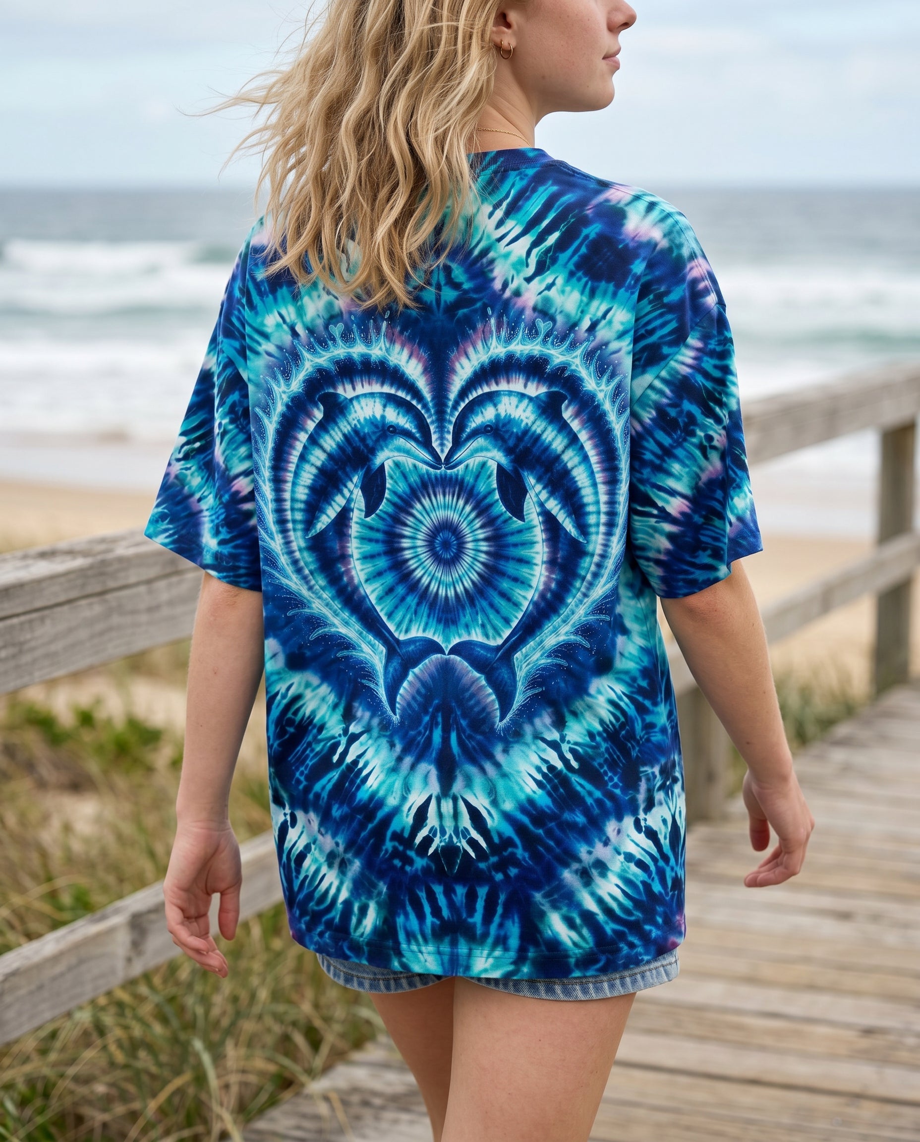 DOLPHIN HEART SWIRL ALL OVER PRINT - KMTM0505261