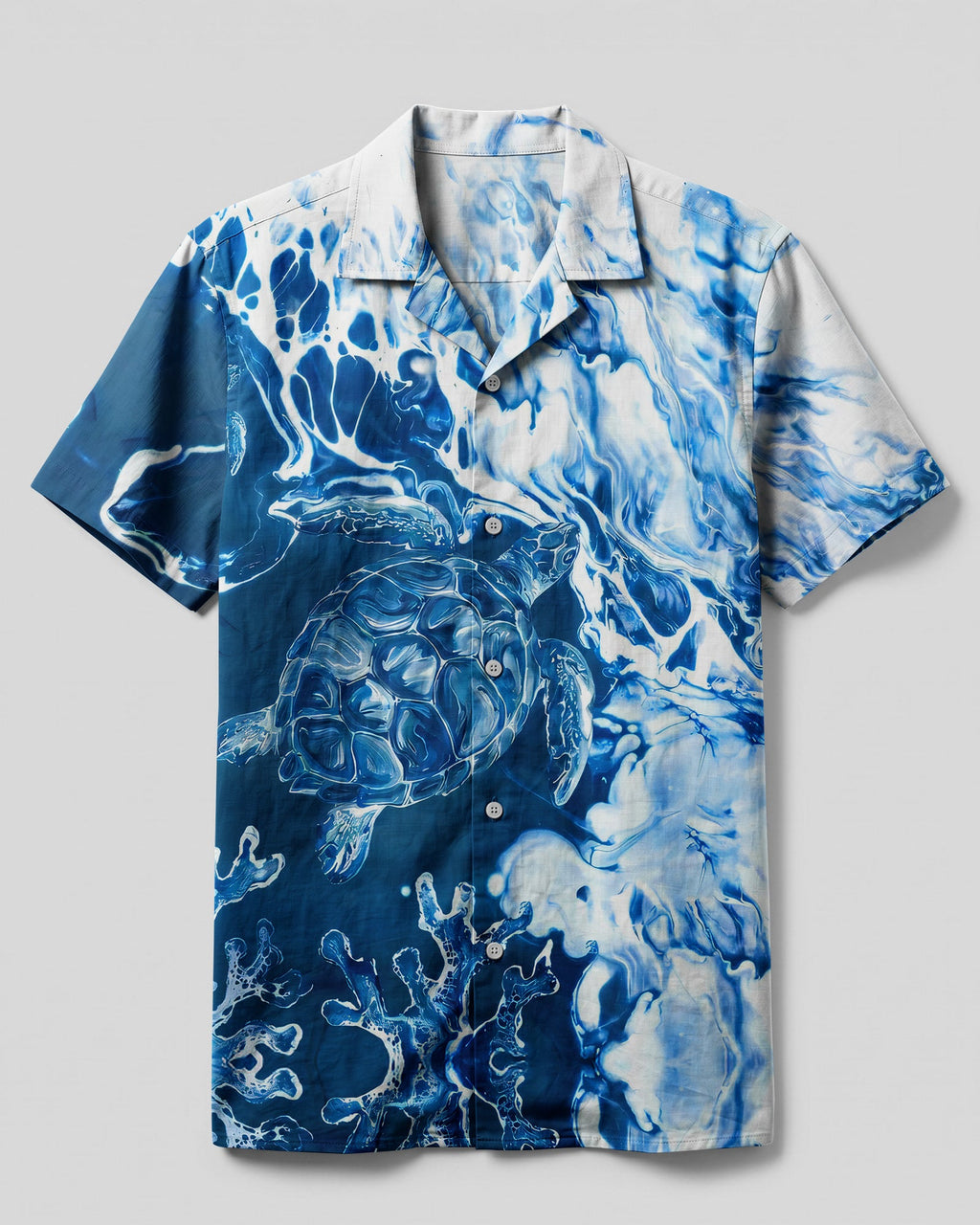 OCEAN WAVE TURTLES CAMP SHIRT - TYQY1706263