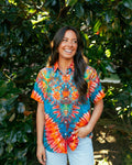 PSYCHEDELIC TURTLE SWIRL BUTTON-DOWN COLLAR SHIRT - RI0306261
