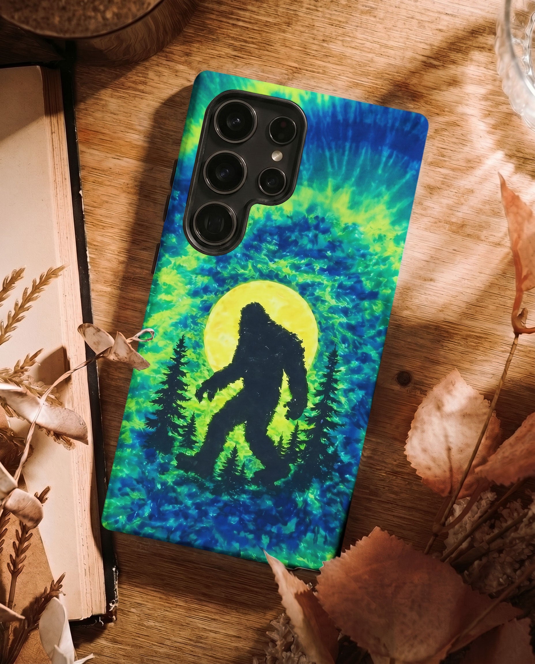 BIGFOOT IN THE FOREST GREEN BLUE SWIRL  PHONE CASE  - TLNO0505262