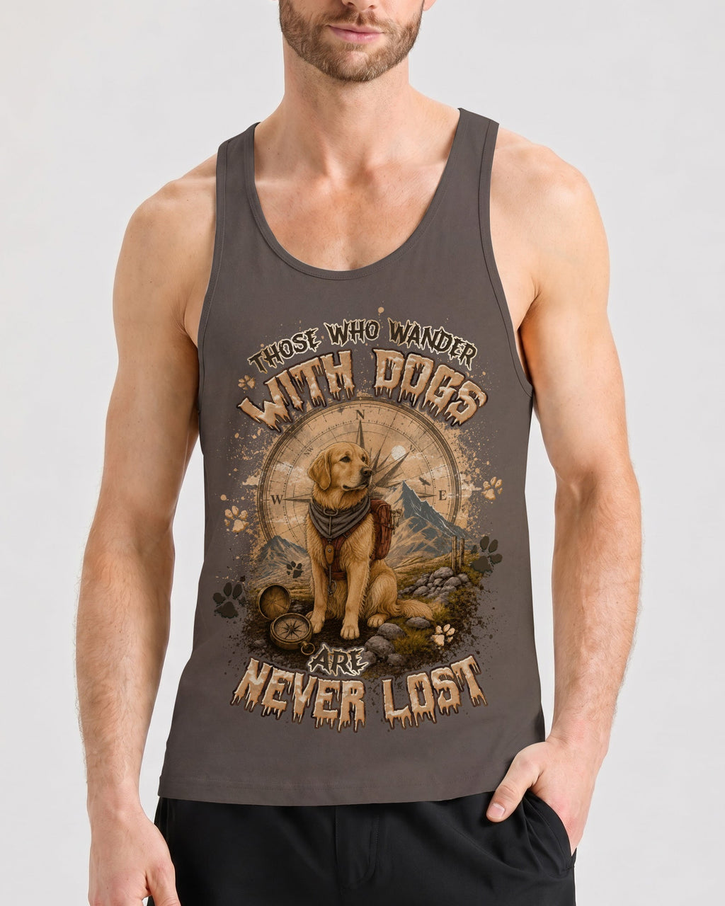 THOSE WHO WANDER WITH DOGS GOLDEN RETRIEVER DOG ALL OVER PRINT - TLTW0707262