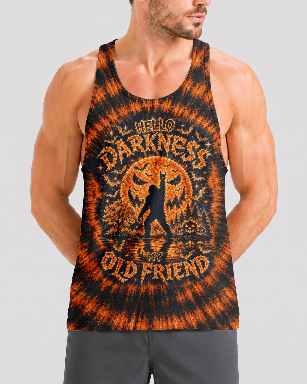 HELLO DARKNESS MY OLD FRIEND BIGFOOT HALLOWEEN ALL OVER PRINT - TLTW1707263