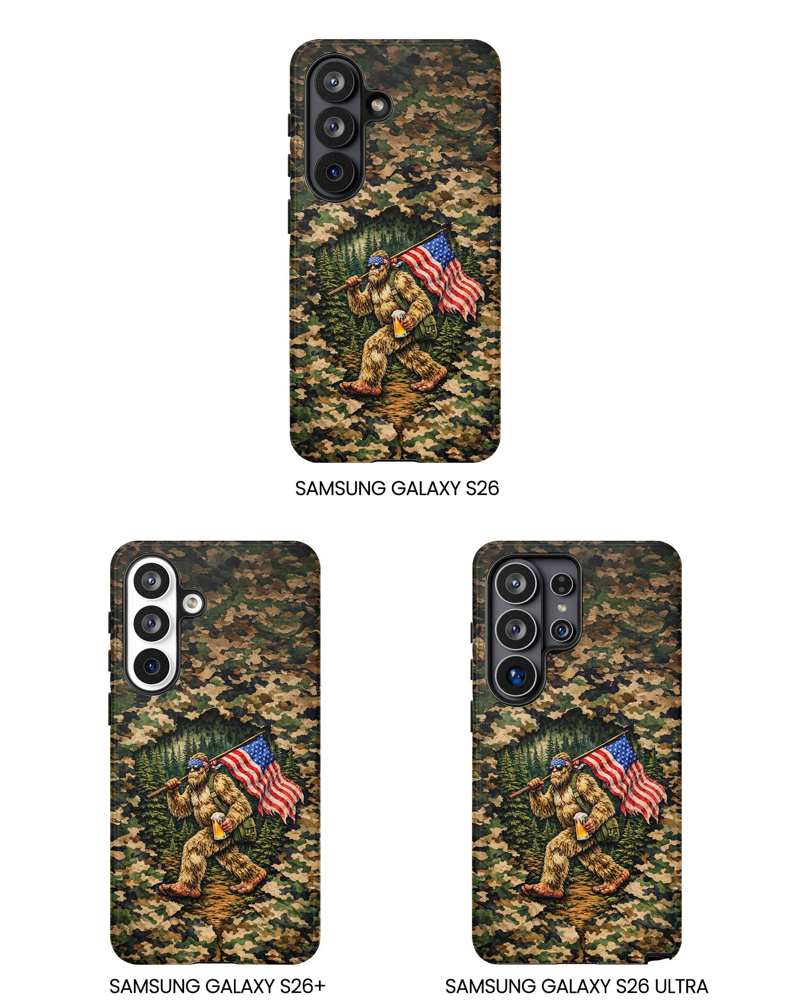 BIGFOOT WITH FLAG CAMOUFLAGE PHONE CASE - TLNT2004261