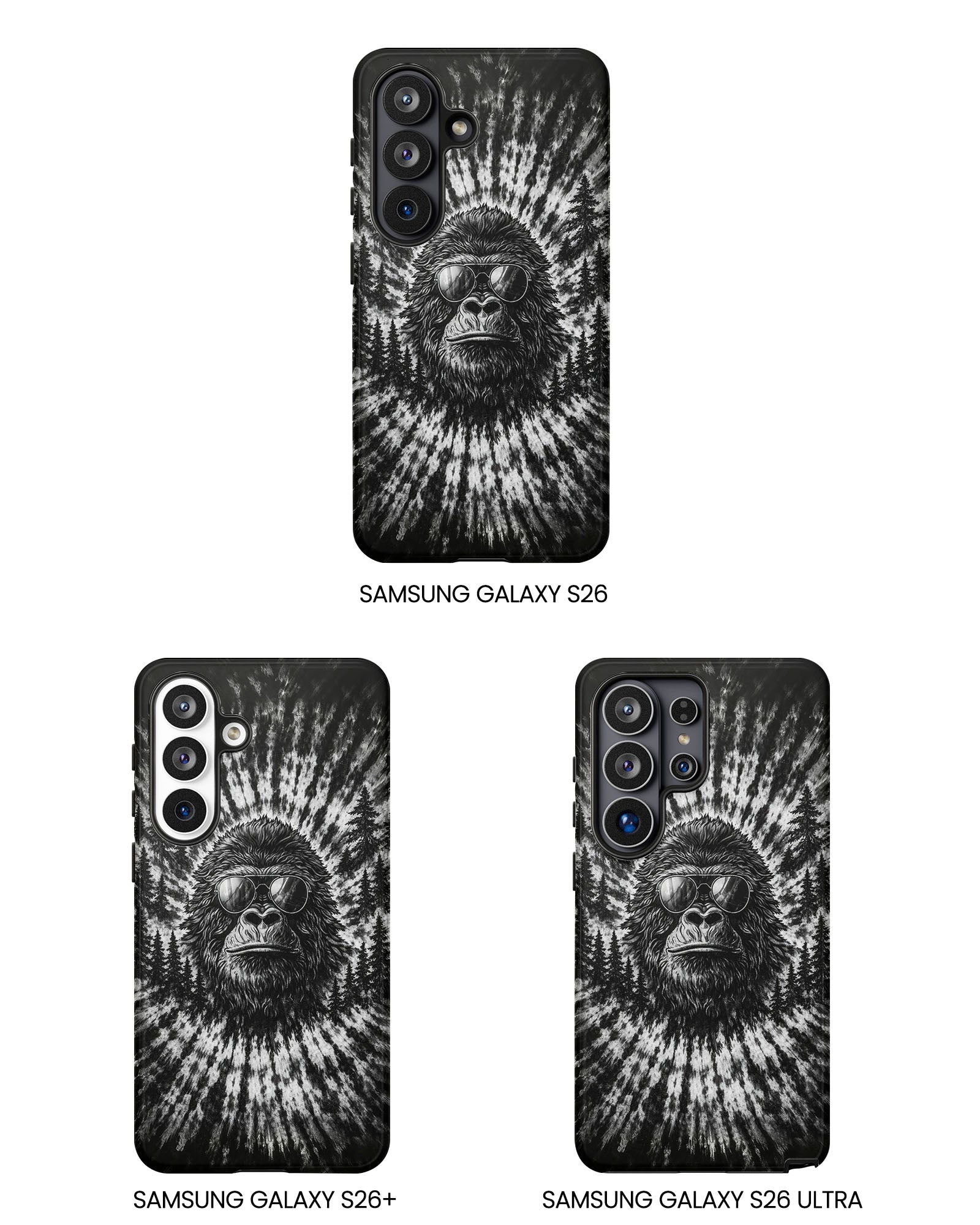 BIGFOOT BLACK & WHITE SWIRL  PHONE CASE  - TLTW2205262