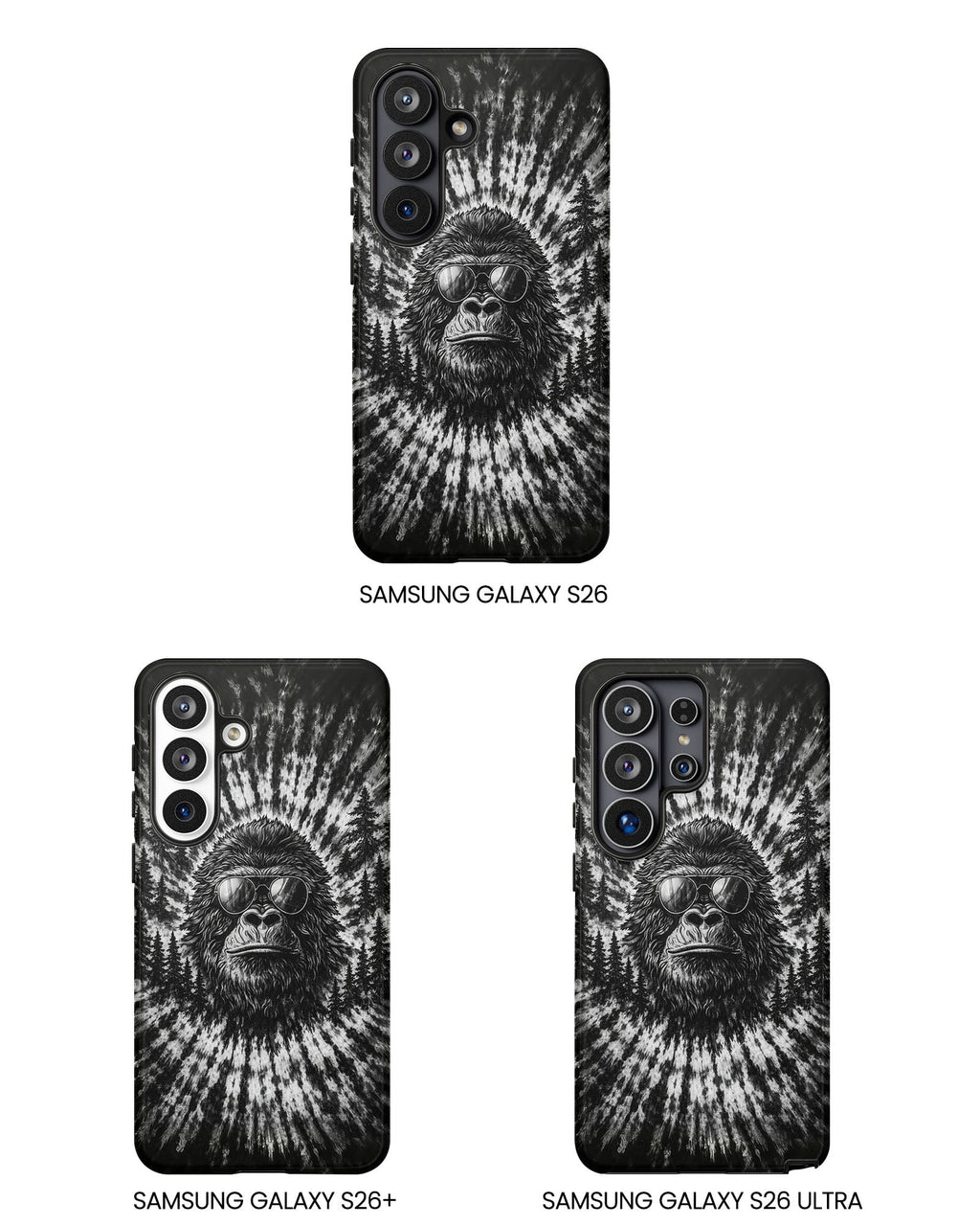 BIGFOOT BLACK & WHITE SWIRL  PHONE CASE  - TLTW2205262