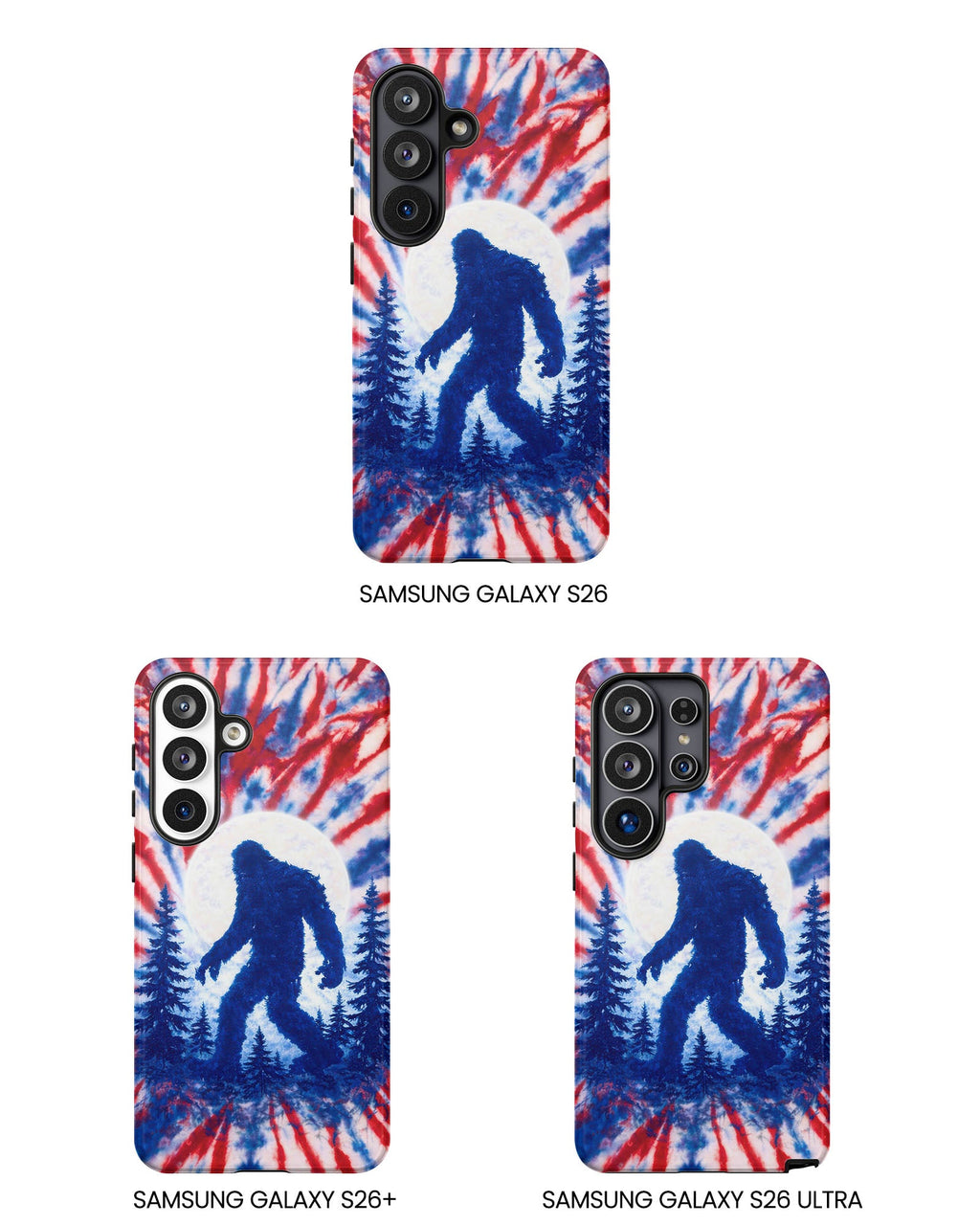 BIGFOOT IN THE FOREST RED WHITE & BLUE SWIRL PHONE CASE  - TLTW2505263