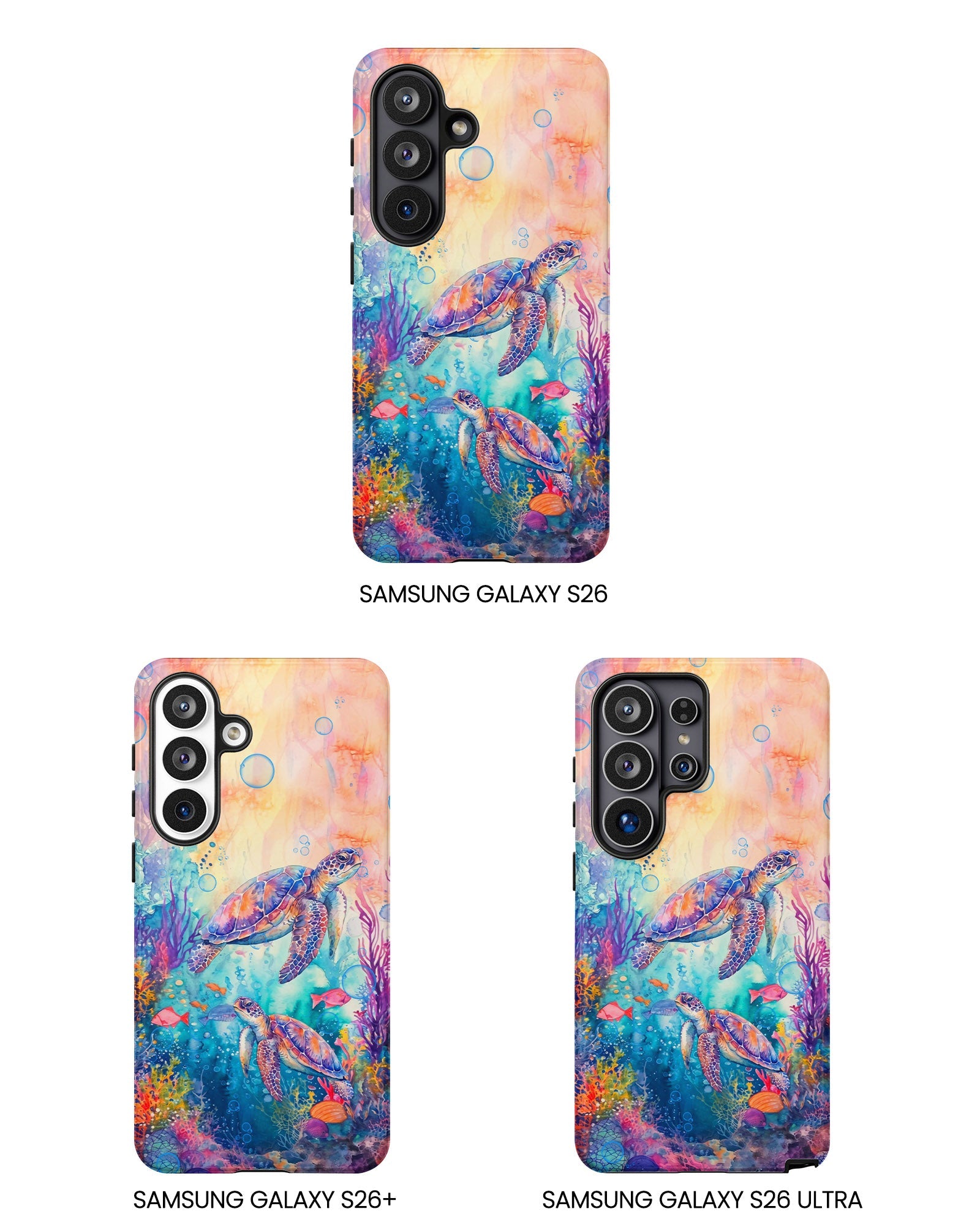 TWO SEA TURTLES UNDERSEA PHONE CASE  - TLHN1805264