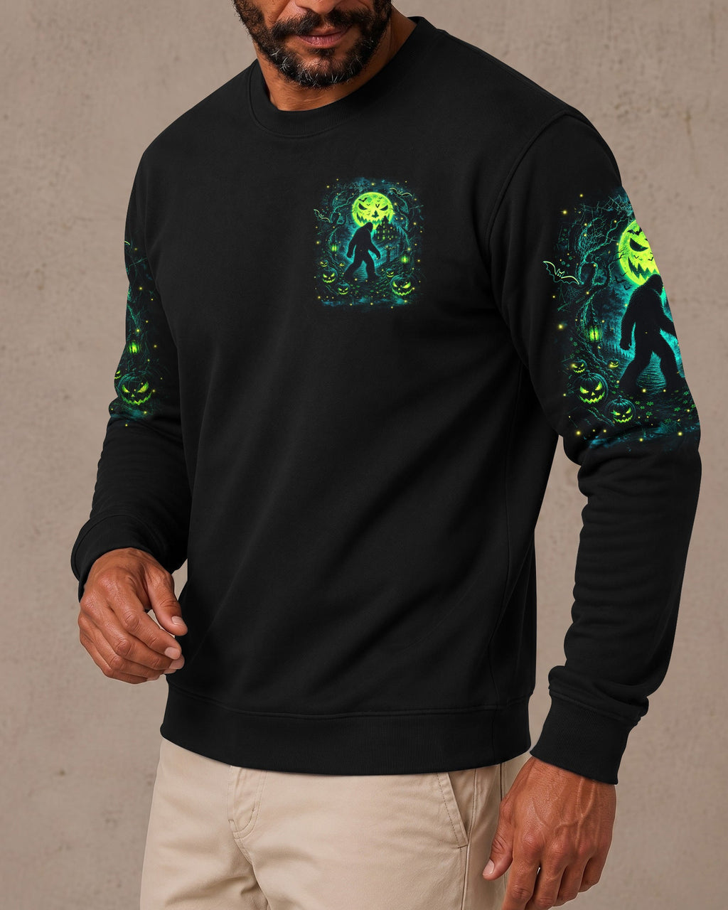 HELLO DARKNESS MY OLD FRIEND BIGFOOT HALLOWEEN ALL OVER PRINT  - TLHN2107261