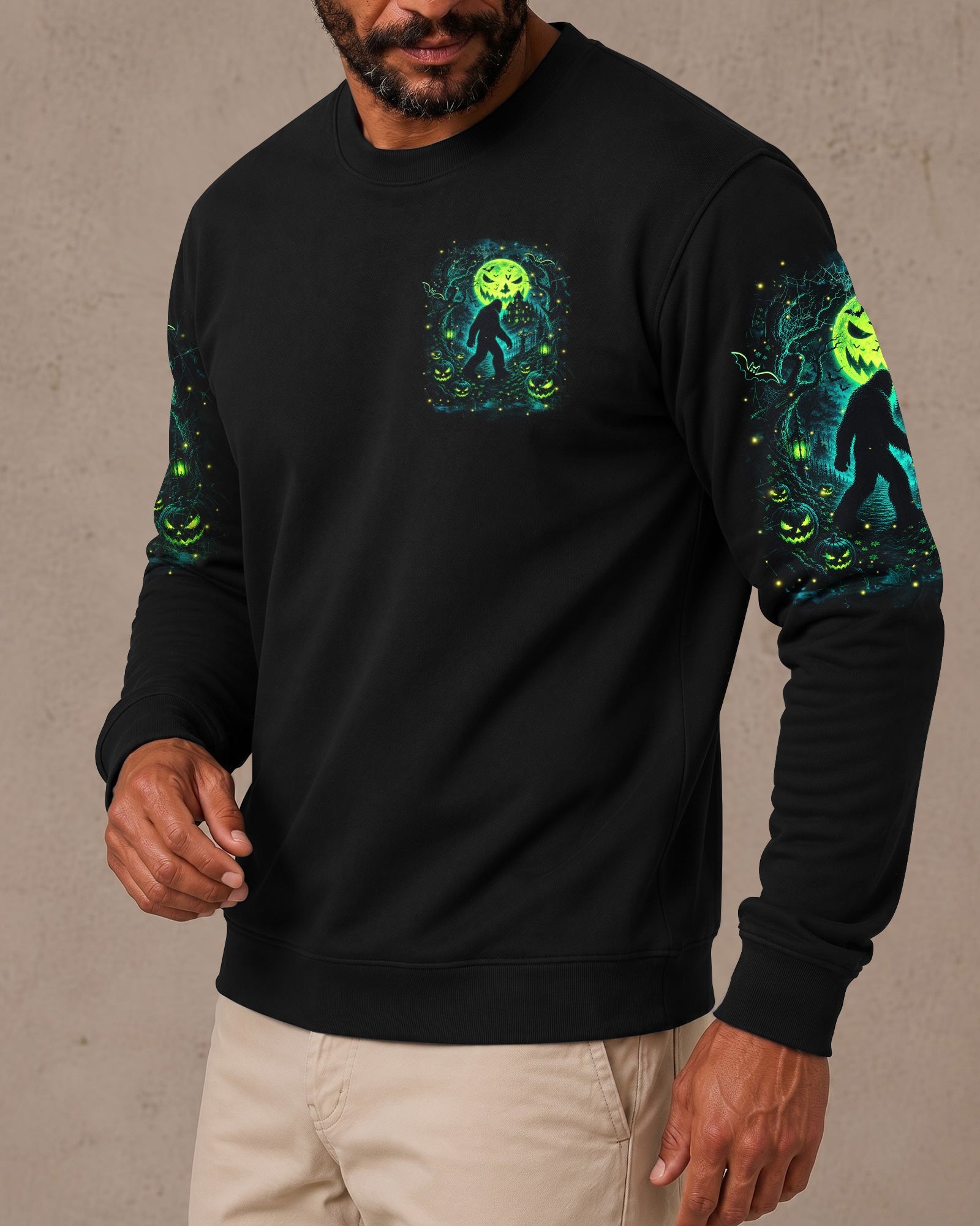 HELLO DARKNESS MY OLD FRIEND BIGFOOT HALLOWEEN ALL OVER PRINT  - TLHN2107261