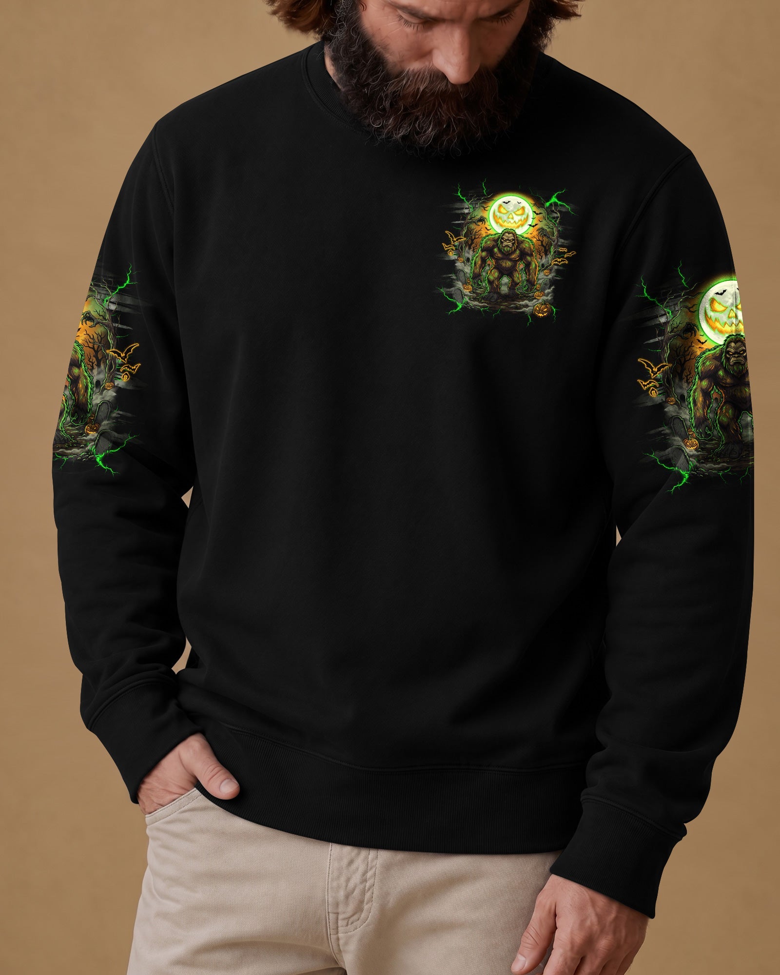 HELLO DARKNESS MY OLD FRIEND BIGFOOT HALLOWEEN ALL OVER PRINT  - TLHG2007263