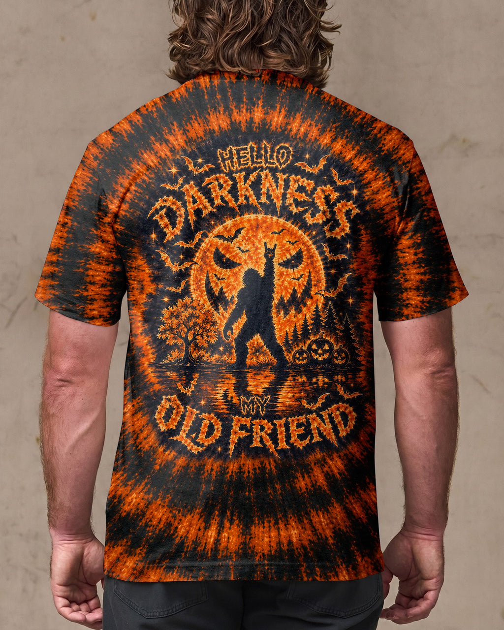 HELLO DARKNESS MY OLD FRIEND BIGFOOT HALLOWEEN ALL OVER PRINT - TLTW1707263