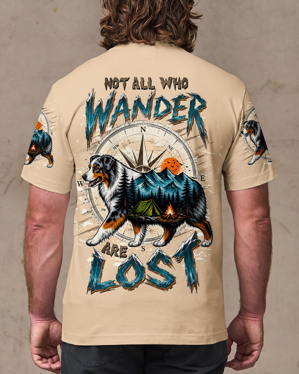 NOT ALL WHO WANDER ARE LOST AUSTRALIAN SHEPHERD DOG ALL OVER PRINT - TLTW0907263