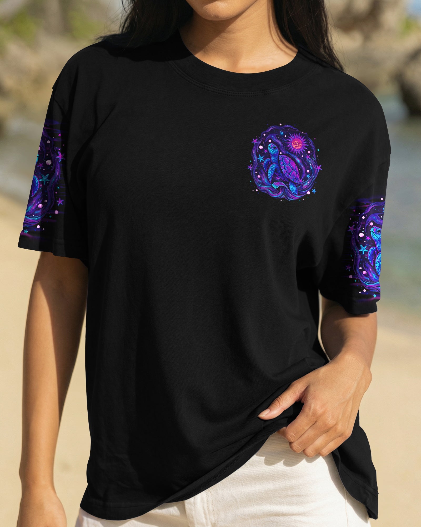 SMELL THE SEA FEEL THE BREEZE TURTLE ALL OVER PRINT - TLNO2304263