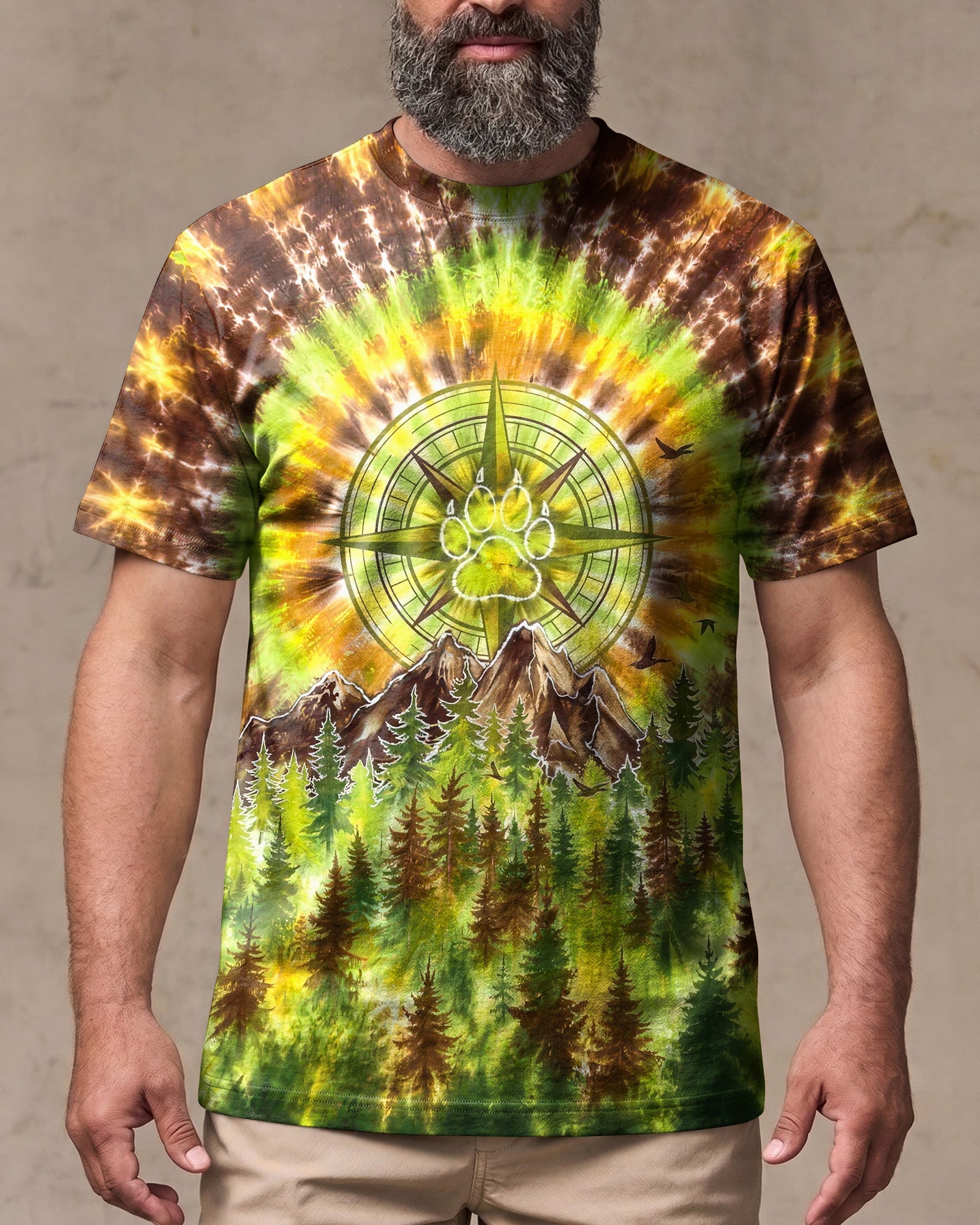 THOSE WHO WANDER WITH DOGS PAW PRINT COMPASS SWIRL ALL OVER PRINT  - TLHG0607261