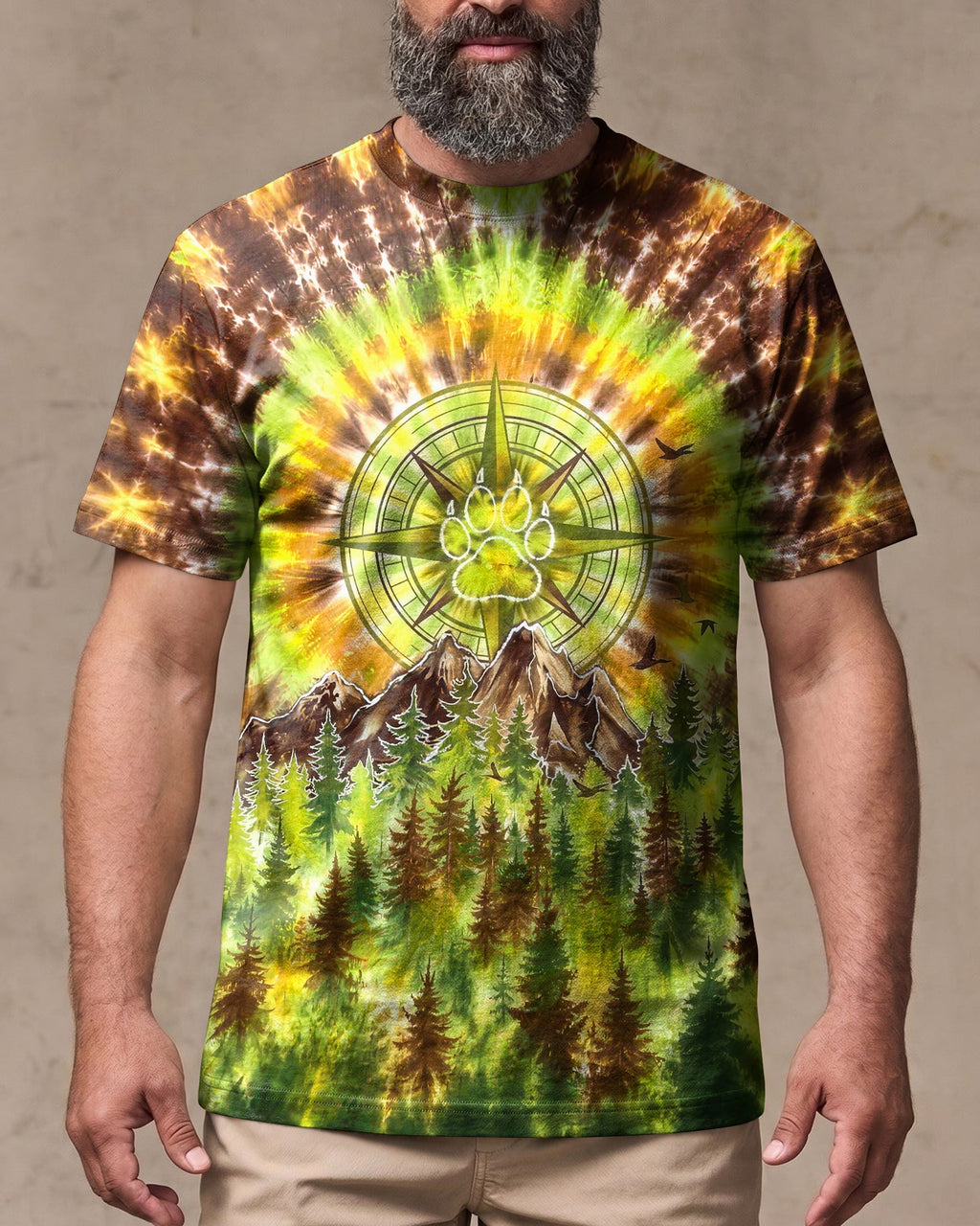 THOSE WHO WANDER WITH DOGS PAW PRINT COMPASS SWIRL ALL OVER PRINT  - TLHG0607261