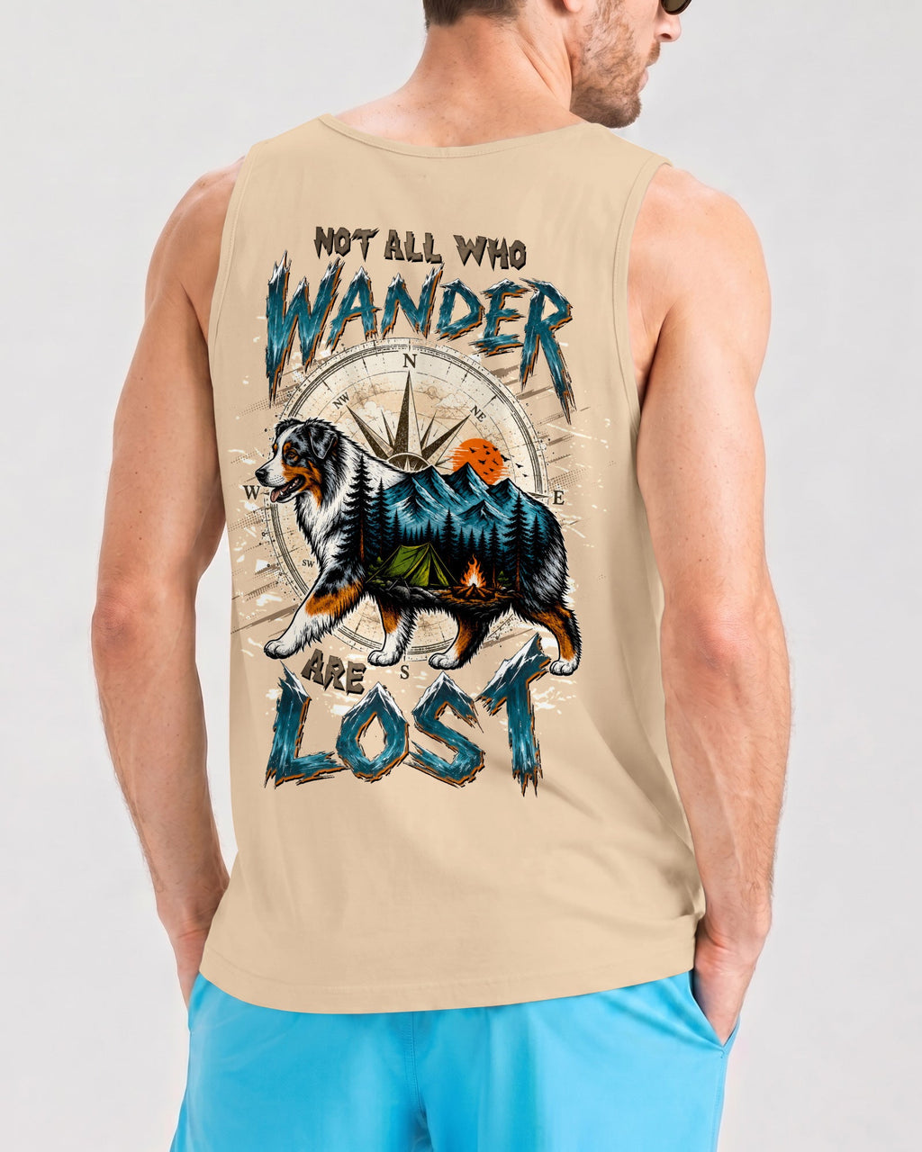 NOT ALL WHO WANDER ARE LOST AUSTRALIAN SHEPHERD DOG ALL OVER PRINT - TLTW0907263