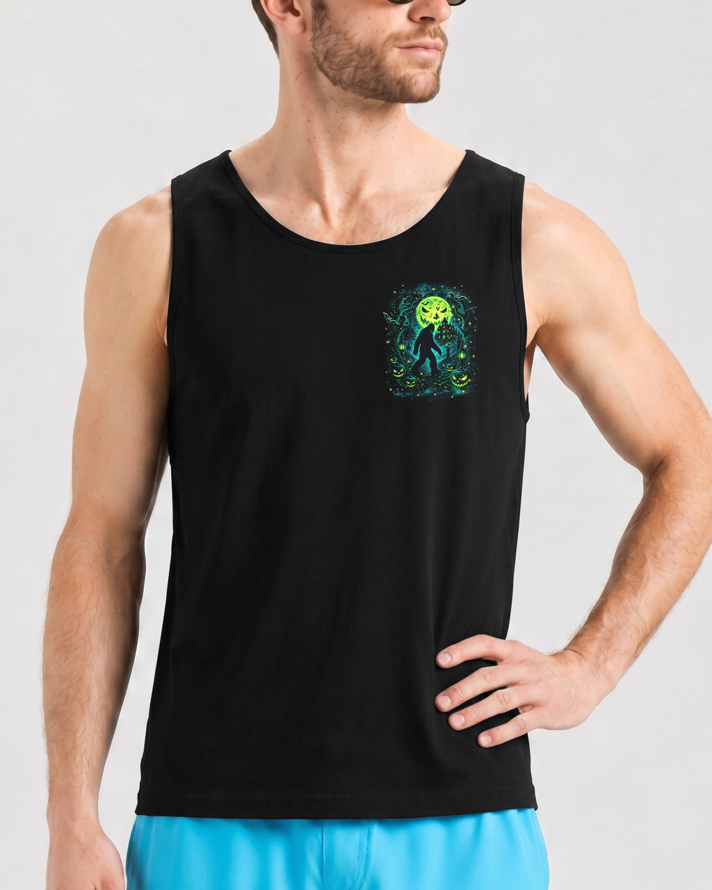 HELLO DARKNESS MY OLD FRIEND BIGFOOT HALLOWEEN ALL OVER PRINT  - TLHN2107261