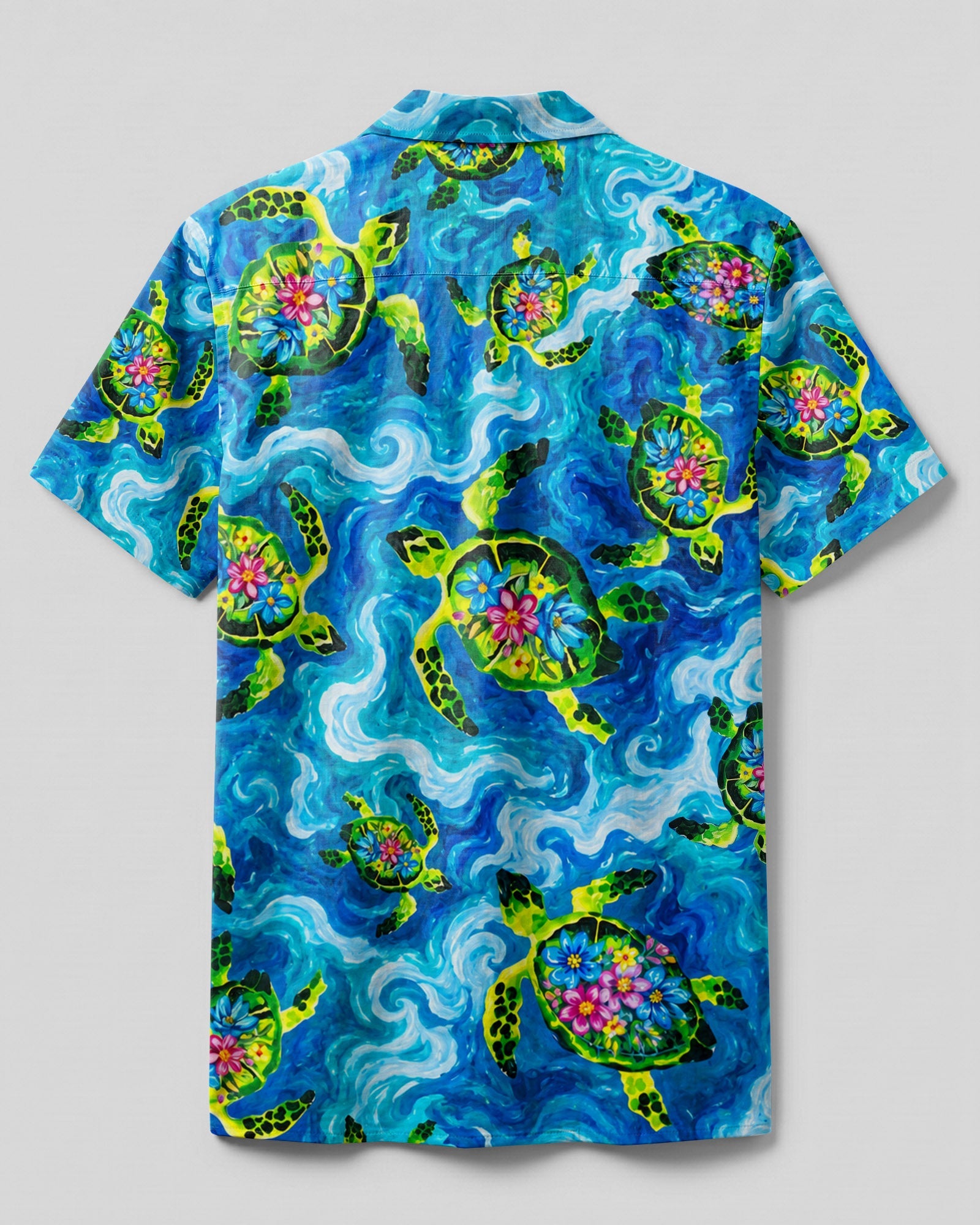 SEA TURTLE FLORAL IN WAVES CAMP SHIRT - TLHN2206262