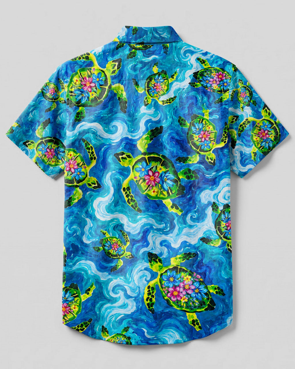 SEA TURTLE FLORAL IN WAVES BUTTON-DOWN COLLAR  SHIRT - TLHN2206261