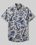 ANCHOR STEERING WHEEL PATTERN BUTTON-DOWN  COLLAR SHIRT - TLHN2206263