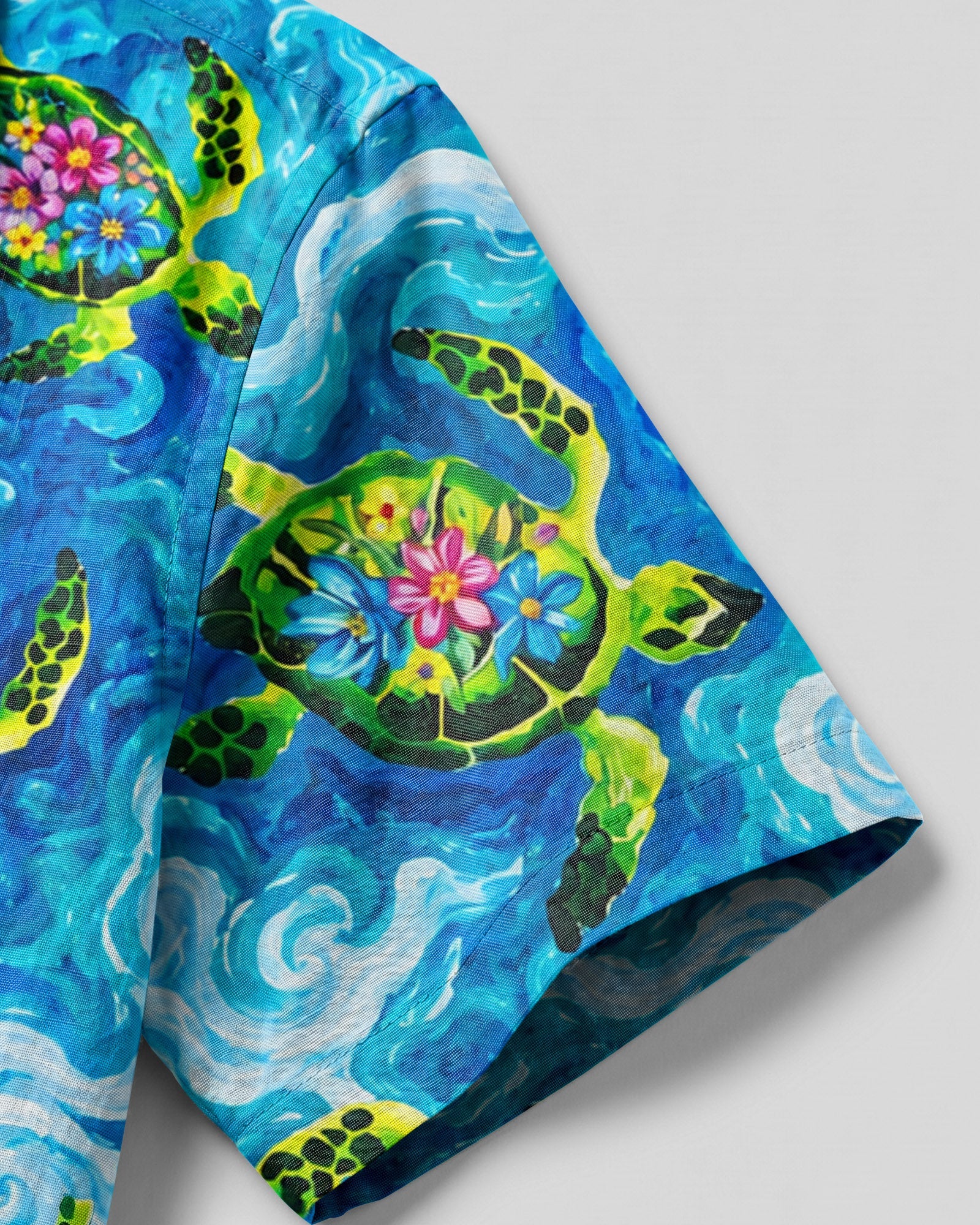 SEA TURTLE FLORAL IN WAVES CAMP SHIRT - TLHN2206262