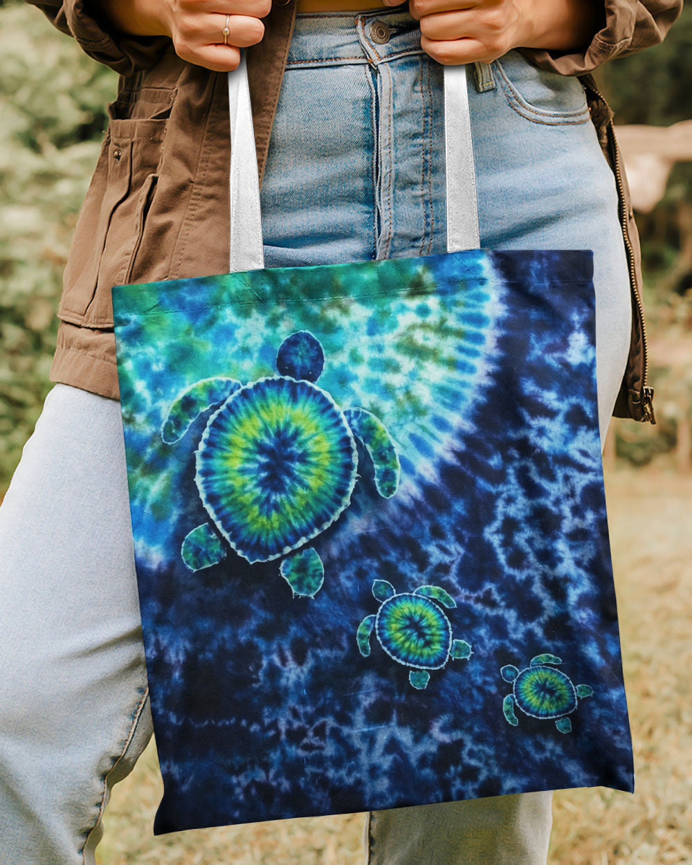 SEA TURTLE BLUE OCEAN SWIRL TOTE BAG  - TLNO1304266