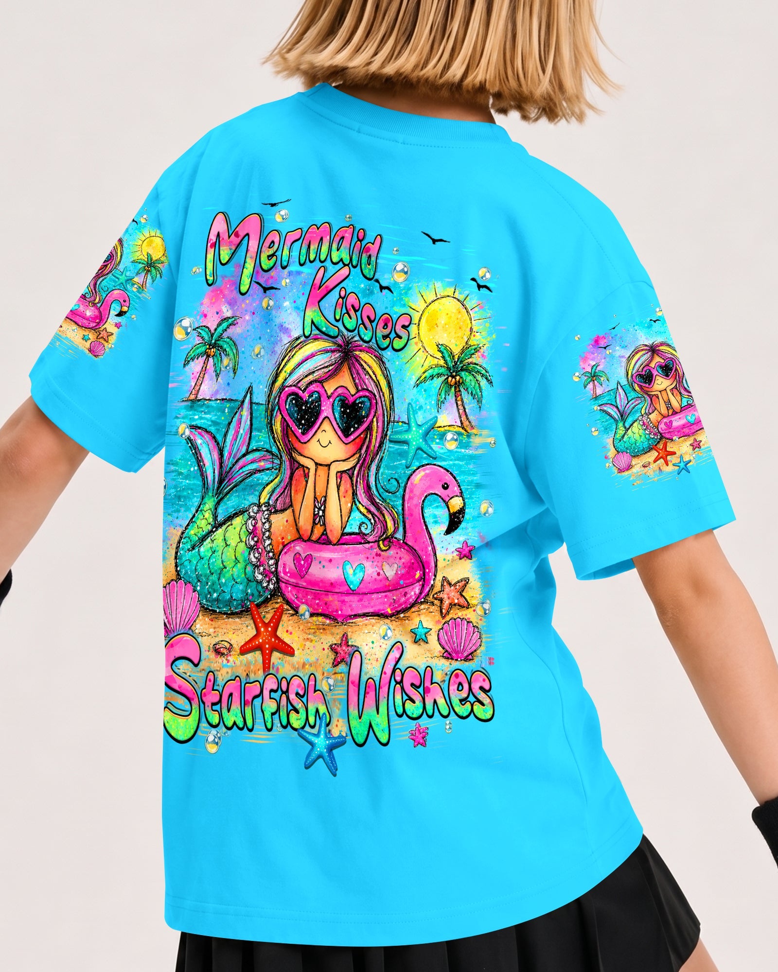 MERMAID KISSES STARFISH WISHES KIDS ALL OVER PRINT  - TLHN2505261