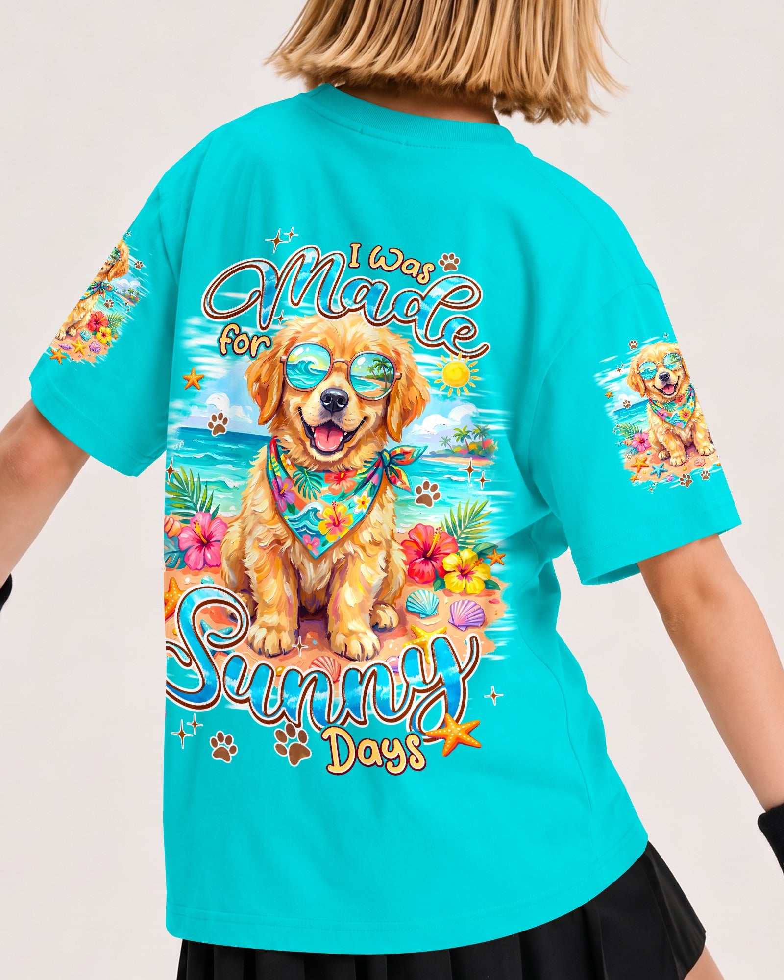 I WAS MADE FOR SUNNY DAYS GOLDEN RETRIEVER DOG KIDS ALL OVER PRINT - TYPQ0406263