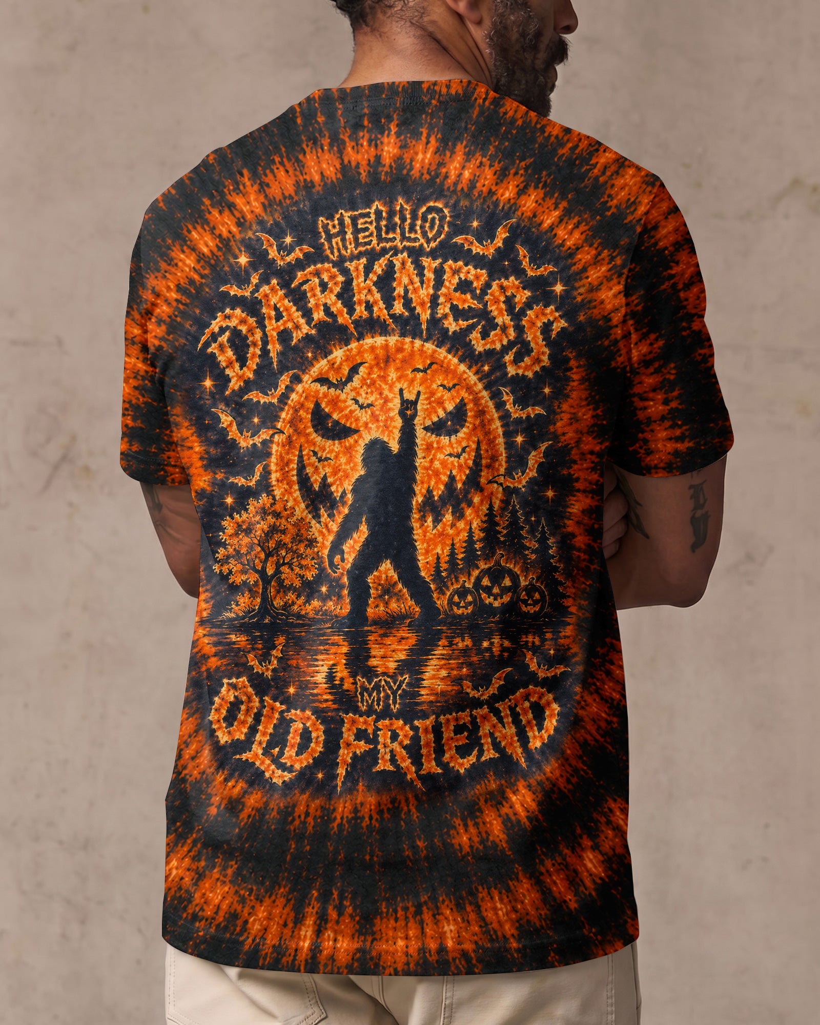 HELLO DARKNESS MY OLD FRIEND BIGFOOT HALLOWEEN ALL OVER PRINT - TLTW1707263