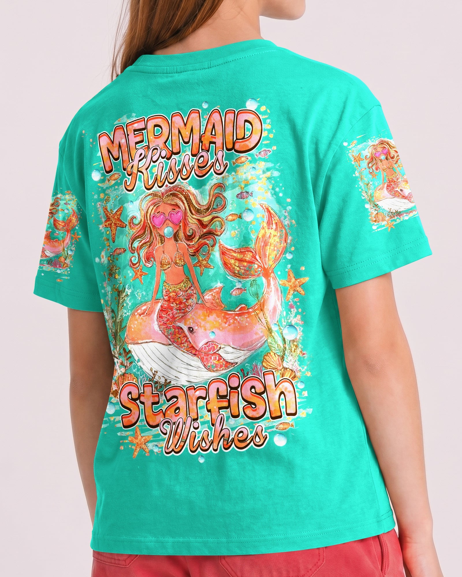 MERMAID KISSES STARFISH WISHES KIDS ALL OVER PRINT - TLHN0806261