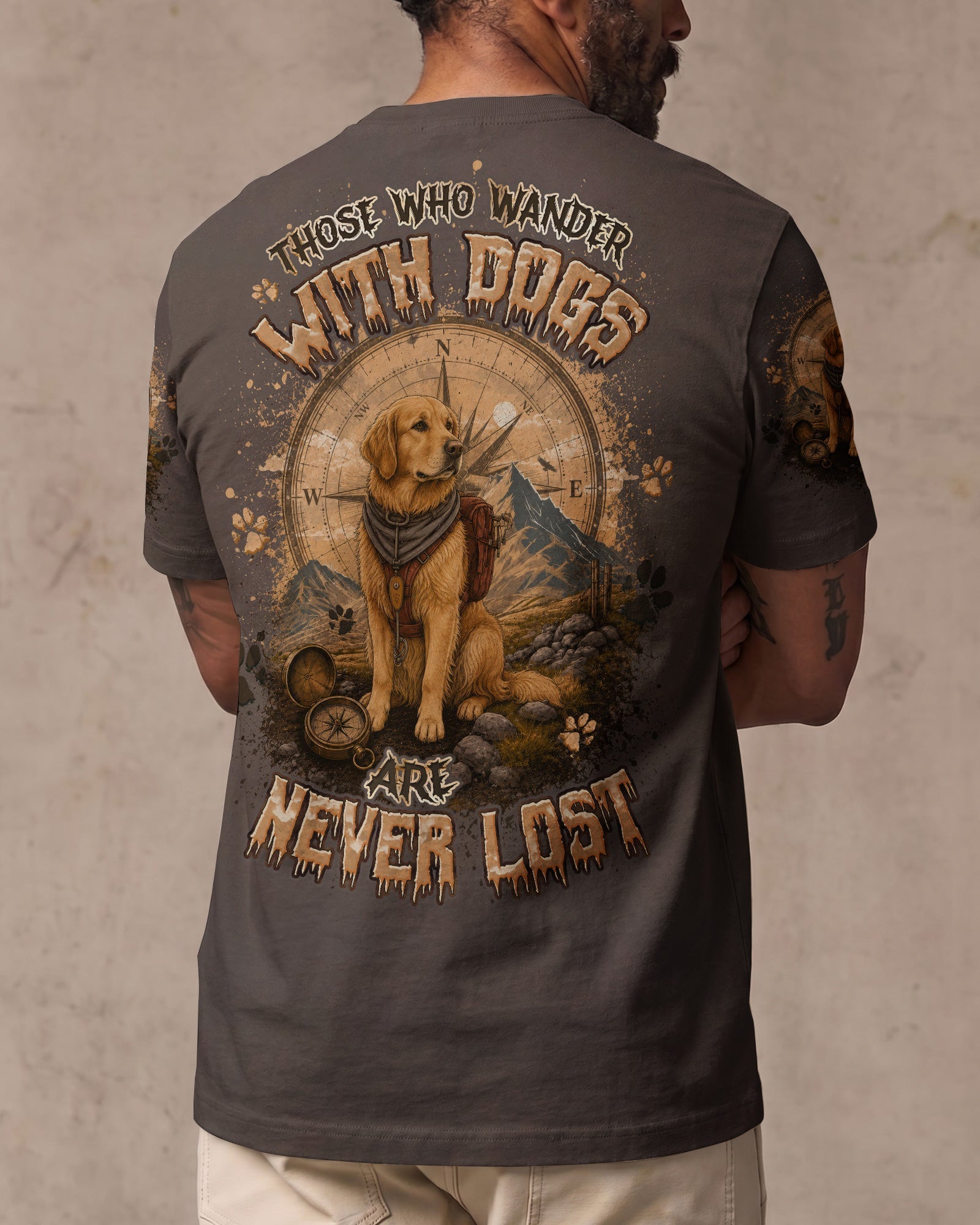 THOSE WHO WANDER WITH DOGS GOLDEN RETRIEVER DOG ALL OVER PRINT - TLTW0707262