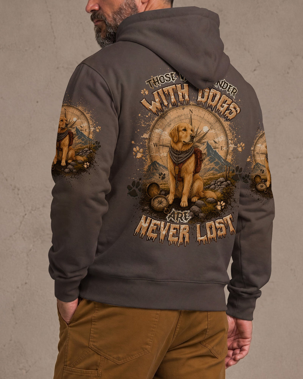 THOSE WHO WANDER WITH DOGS GOLDEN RETRIEVER DOG ALL OVER PRINT - TLTW0707262