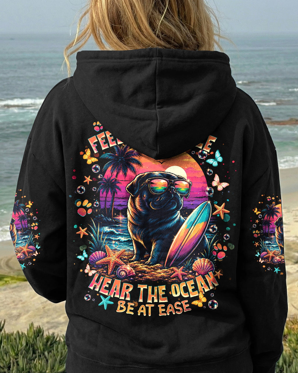 SMELL THE SEA FEEL THE BREEZE PUG DOG ALL OVER PRINT - TLNT1706263