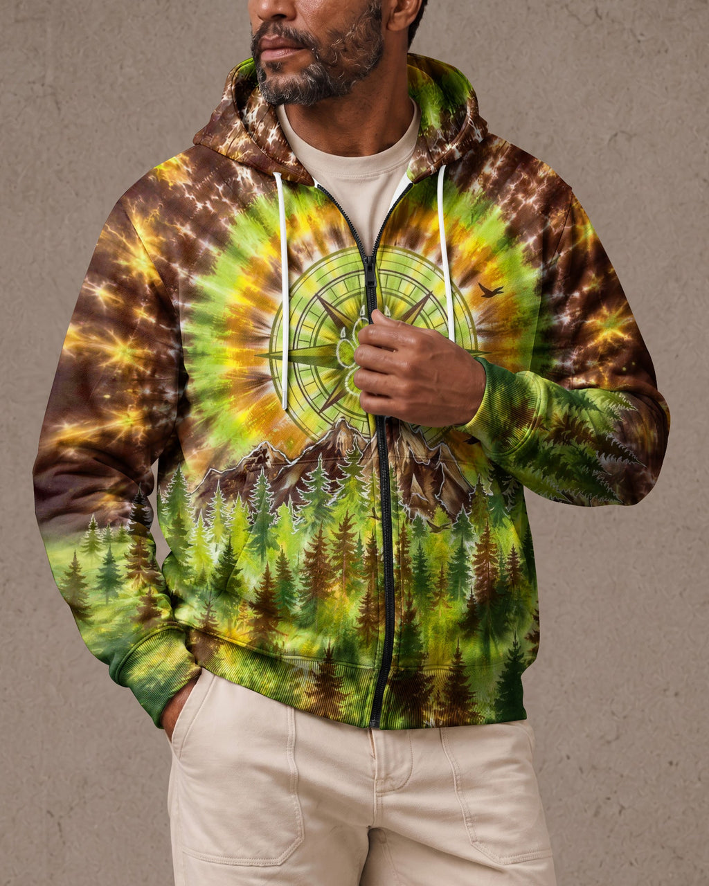 THOSE WHO WANDER WITH DOGS PAW PRINT COMPASS SWIRL ALL OVER PRINT  - TLHG0607261