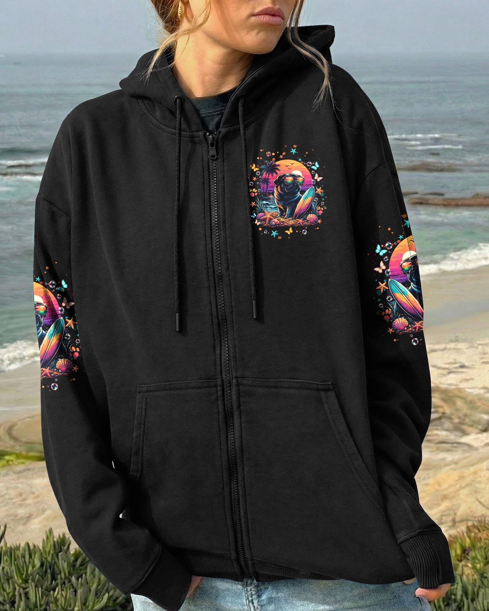 SMELL THE SEA FEEL THE BREEZE PUG DOG ALL OVER PRINT - TLNT1706263