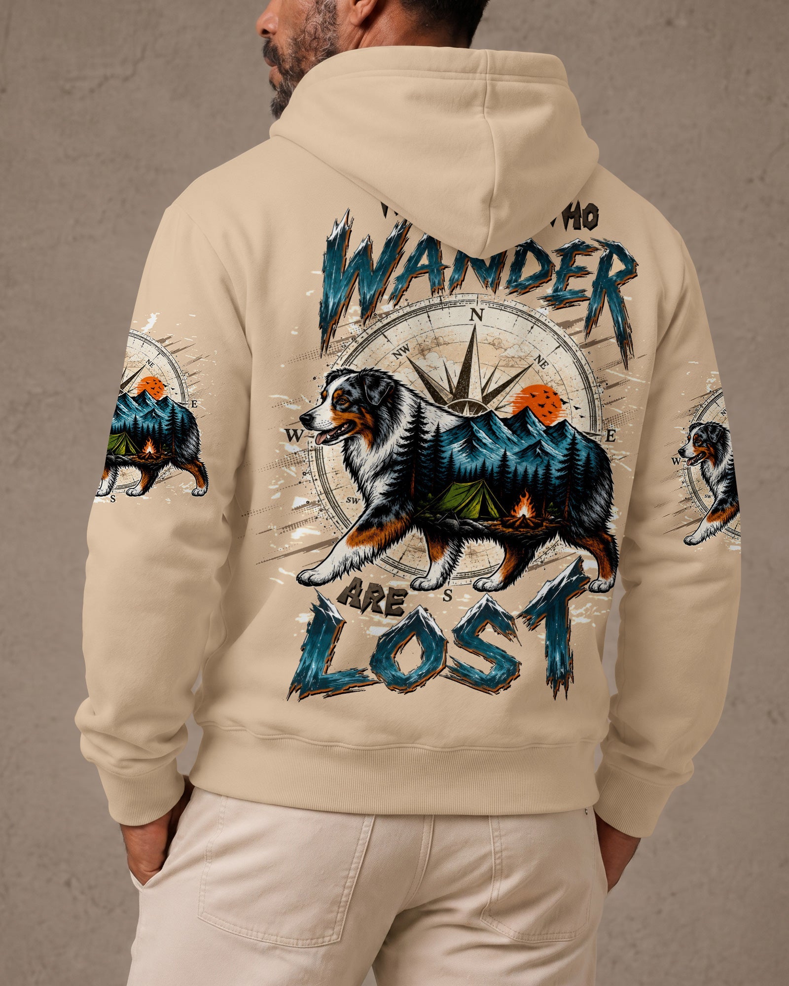 NOT ALL WHO WANDER ARE LOST AUSTRALIAN SHEPHERD DOG ALL OVER PRINT - TLTW0907263